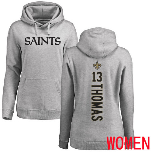 New Orleans Saints Ash Women Michael Thomas Backer NFL Football #13 Pullover Hoodie Sweatshirts